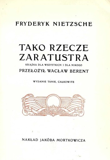 Nietzsche * Tako rzecze Zaratustra przeł. Berent
