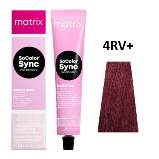 MATRIX SOCOLOR SYNC PRE-BONDED ALKALINE TONER FARBA DO WŁOSÓW 4RV+ 90ML