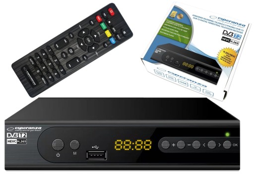 Dekoder tuner DVBT 2 HEVC telewizja naziemna HDMI