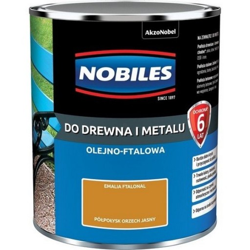 Nobiles olejna 0,7L ORZECH JASNY Ftalonal farba olejno-ftalowa drewna