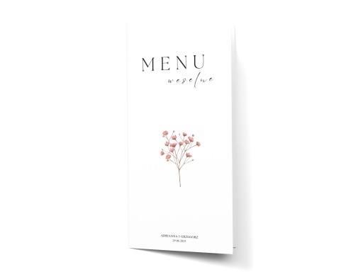 Menu weselne składane matowe
