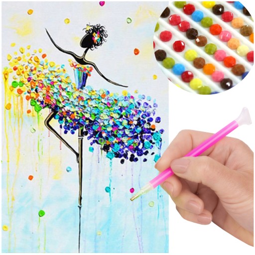 OBRAZ Haft Diamentowy BALETNICA Diamond Painting Wyklejanka Diamentowa 5D