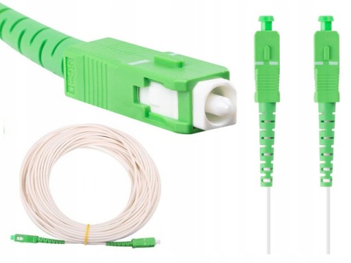 KABEL PRZEWÓD ŚWIATŁOWODOWY ŚWIATŁOWÓD PATCHCORD SC/APC-SC/APC SIMPLEX 15M