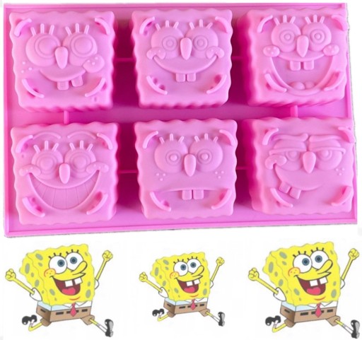 FORMA DO MUFFINEK 6 NA MUFFINY SILIKONOWA foremka SPONGEBOB KANCIASTOPORTY
