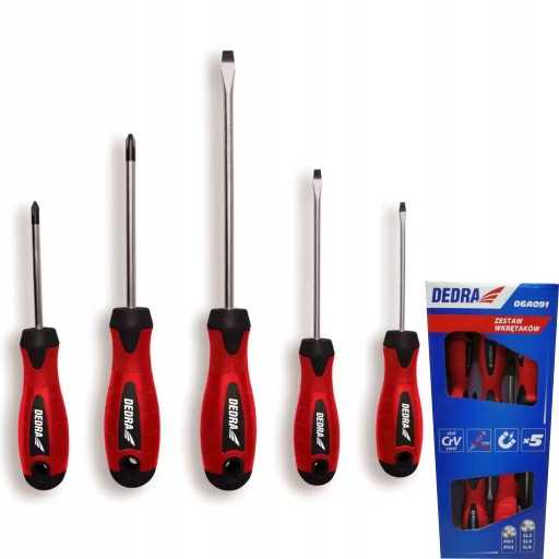 DEDRA ZESTAW WKRĘTAKÓW 06A091 5SZT STAL CRV