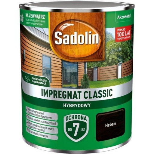 Sadolin Classic impregnat 0,75L HEBAN do drewna clasic Hybrydowy płotów