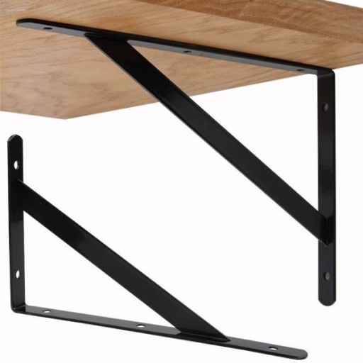LOFT | MOCNY WSPORNIK PÓŁKI CZARNY PODPÓRKA 15cm