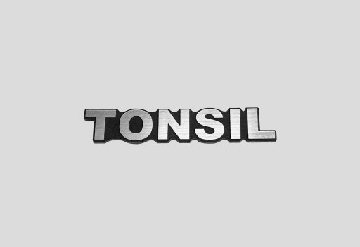 TONSIL naklejka emblemat 120 x 20 mm * srebrna