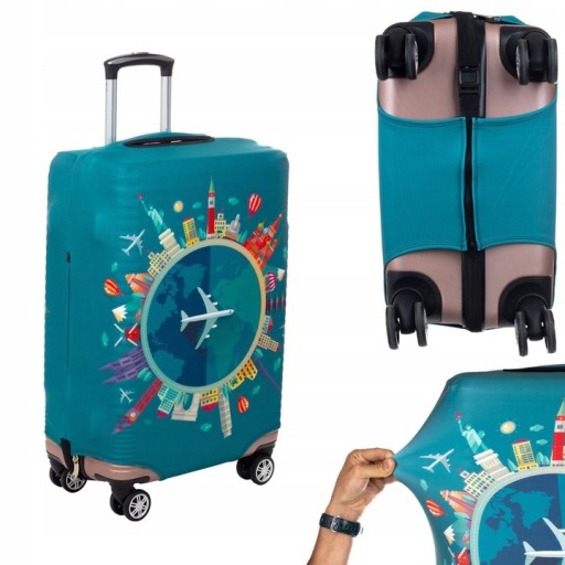 Pokrowiec Na Walizkę Podróżną Ochronny Etui Rozmiar M Bagaż 63x42x26cm