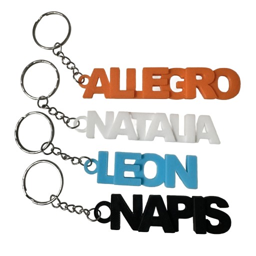 Brelok Breloczek do kluczy z imieniem napis personalizowany 3D