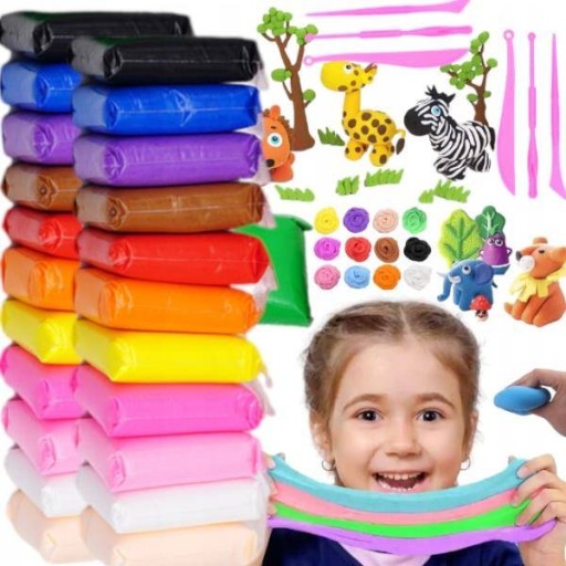 MAGICZNA Plastelina PIANKOLINA Glina SENSOPLASTYKA 24SZT