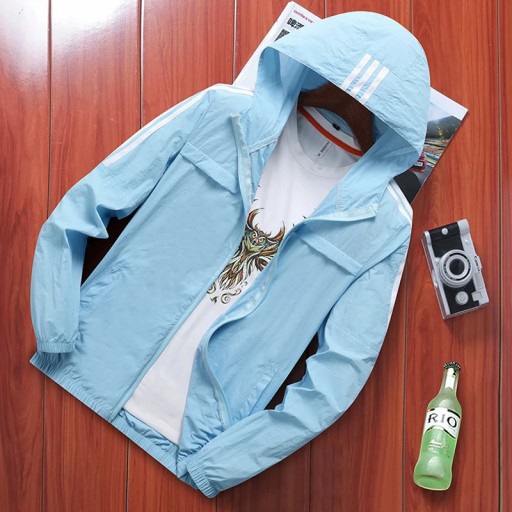 Men Summer Zip Pockets UV Sun Protection Jackets S