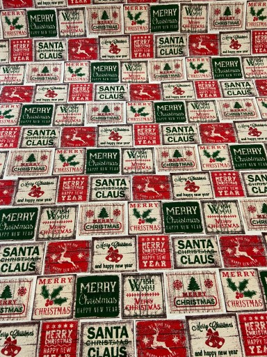Tkanina świąteczna obrus Christmas Vintage
