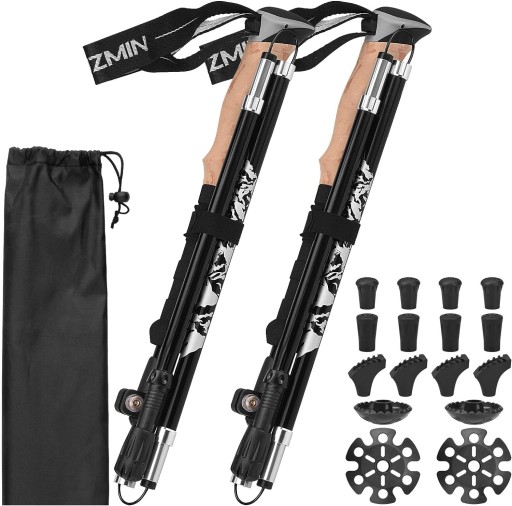 KIJKI DO CHODZENIA NORDIC WALKING KIJE TREKKINGOWE SKŁADANE Aluminium 2 szt