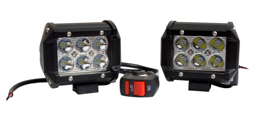 Halogeny LED CREE 2 x 40 Wat 8000 LM do quada lub motocykla + włącznik