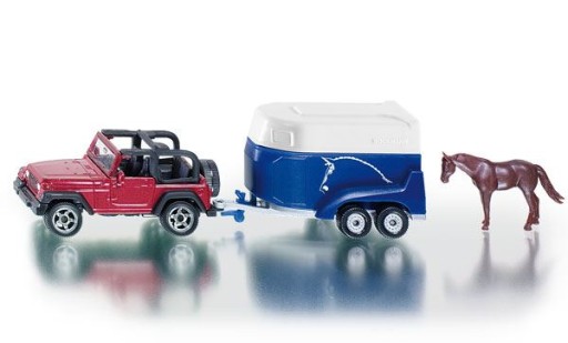 SIKU 1651 JEEP Z PRZECZEPĄ NA KONIE
