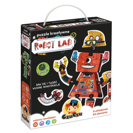 CzuCzu Puzzle kreatywne 63 elementy ROBOT LAB dla dzieci 3+ lat