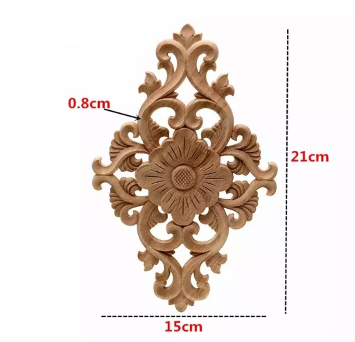 Drewniany dekor ornament sztukateria 21x15 cm