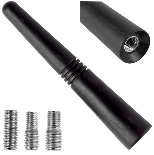Maszt anteny 9 cm z 3 adapterami 5/6/7mm GUMOWA