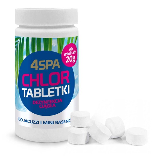 Chlor Małe Tabletki do Dezynfekcji Wody Basen Jacuzzi Spa GAMIX 4SPA 20g1kg