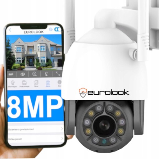 Obrotowa Kamera 8Mpx IP WiFi Detekcja Śledzenie