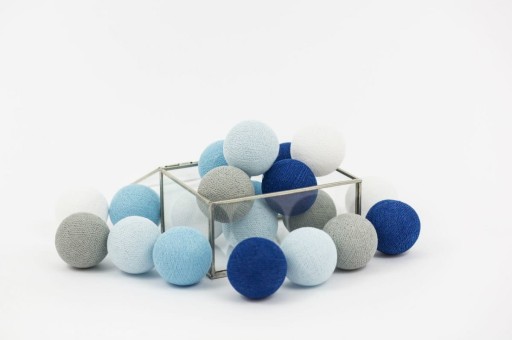 Zestaw lampek Cotton Balls Blue Marine 10 kul