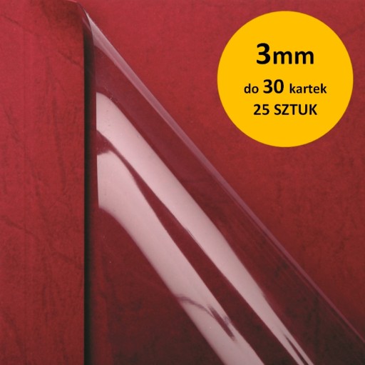 Okładki do termobindownic - 3mm 30k BORDOWE 25szt