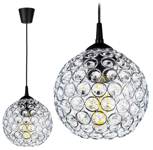 SZKLANA LAMPA WISZĄCA SUFITOWA ŻYRANDOL KULA LED