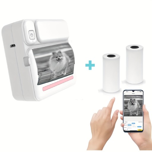 Mini Printer Wireless Mini Photo Printer Label Printer, Portable