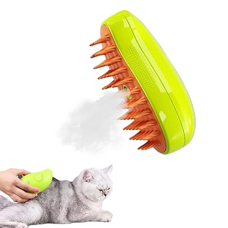 SteamyCat 3-w-1: Szczotka Parowa z Masażem dla Kotów Pielęgnacja futra kota