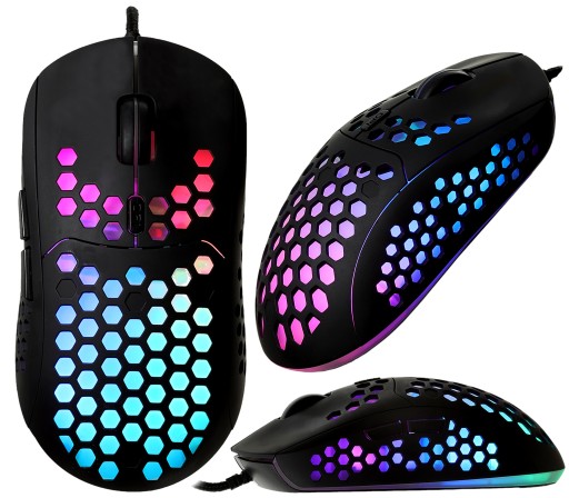 MYSZ GRACZY GAMINGOWA RGB LED 6400 DPI ULTRALEKKA