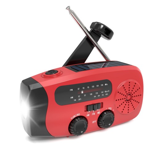 FM/AM Radio Bluetooth Handcrank Solar USB Power Ba