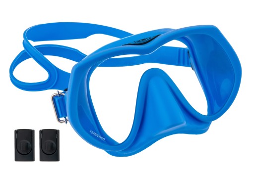 Maska Tecline Frameless Super View, Niebieska