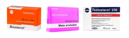 TESTOSTEROL + BIOSTEROL + META ZESTAW SIŁA MASA