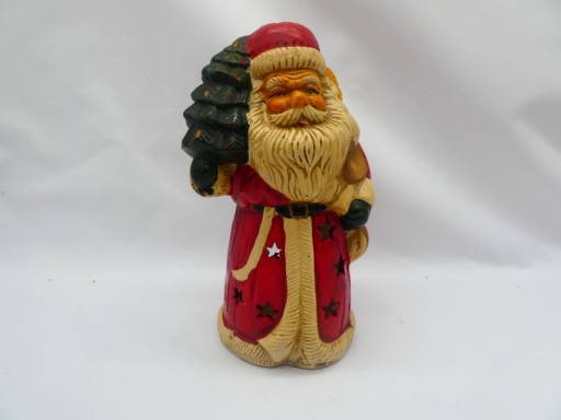 MIKOŁAJ OZDOBA -FIGURKA ŚWIECZNIK 1-389