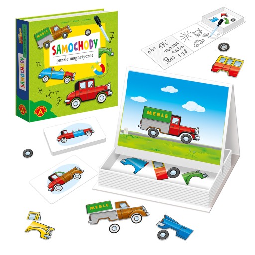 UKŁADANKA PUZZLE MAGNETYCZNE SAMOCHODY ALEXANDER