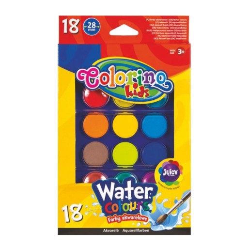 F238 FARBY AKWARELOWE 18KOL. PĘDZELKI COLORINO f6p