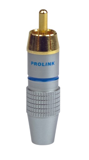 Wtyk RCA cinch Prolink TRC-020 pozłacany niebieski