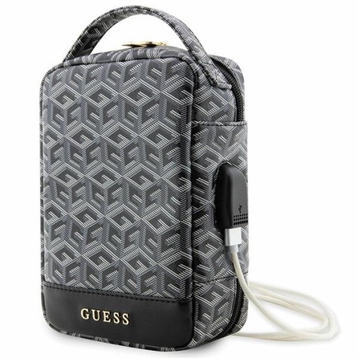 Guess Torba GUHBHGCFSEK Organizer uniwersalny czarny GCube Stripe