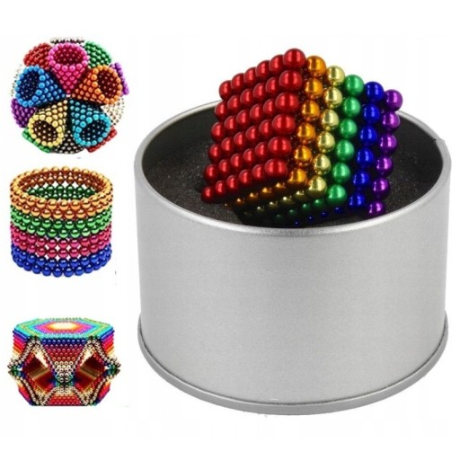 Train Skills with 216 Colorful Neodymium Magnet Cubes & Discs