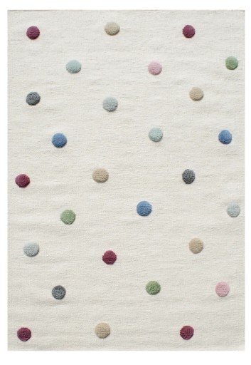 Dywan dziecięcy wełniany Cream Crazy Dots 160x220