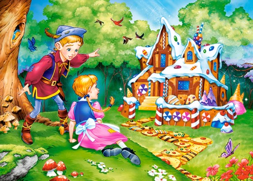 PUZZLE 60 BAJKA JAŚ I MAŁGOSIA LAS CHATA 5+ CASTOR
