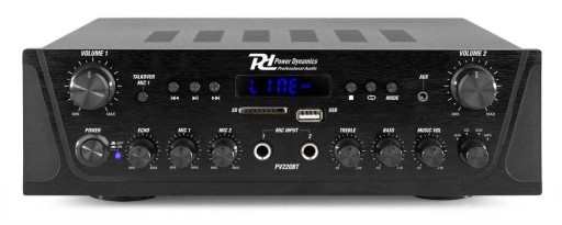 WZMACNIACZ Z PODZIAŁEM NA STREFY USB FM BLUETOOTH