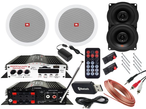 GŁOŚNIKI SUFITOWE JBL AMPLITUNER BLUETOOTH RADIO