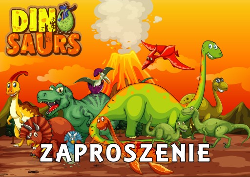Zaproszenia na urodziny dla dzieci urodzinowe dinozaury