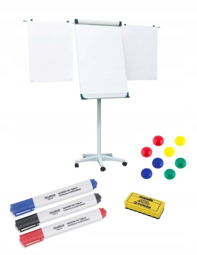 FLIPCHART MAGNETYCZNY TABLICA Z RAMIONAMI 70x100