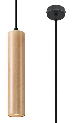 Lampa Zwis LINO 1 Naturalne Drewno SOLLUX LED