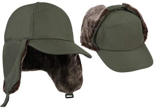 CZAPKA USZATKA ZIMOWA MĘSKA FOX TRAPPER OLIVE