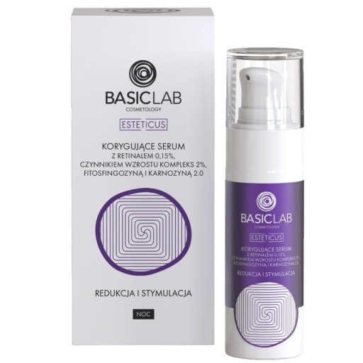 BasicLab, Korygujące serum z retinalem 0,15%, czyn