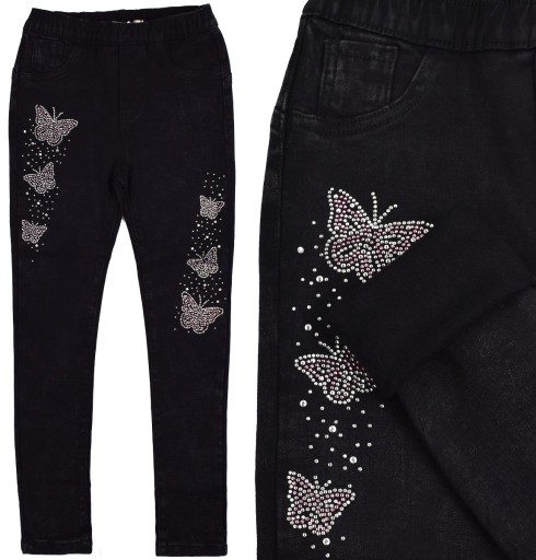 F26 Jeans Tregginsy Ocieplane Motyle - 158/164